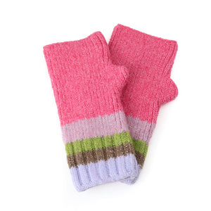Pink/Green Mix Stripe Wrist Warmers