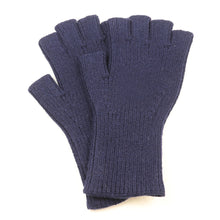 Load image into Gallery viewer, Navy Recycled Blend Fingerless Gloves
