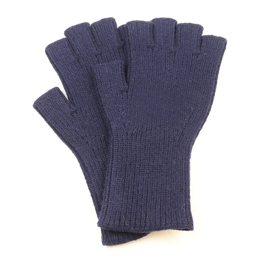 Navy Recycled Blend Fingerless Gloves