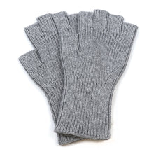Load image into Gallery viewer, Light Grey Recycled Blend Fingerless Gloves
