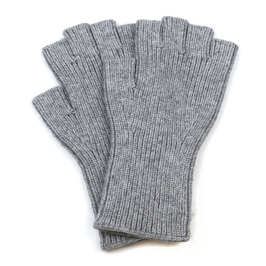 Light Grey Recycled Blend Fingerless Gloves