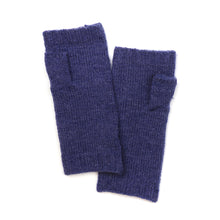 Load image into Gallery viewer, Navy Cable Knit Recycled Wrist Warmers
