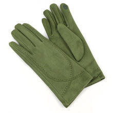 Load image into Gallery viewer, Olive Faux Suede Stitch Detail Gloves
