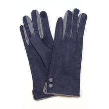 Load image into Gallery viewer, Light Grey/Slate Faux Suede Stitch Detail Gloves
