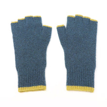Load image into Gallery viewer, Men&#39;s Teal Rib Knit Fingerless Gloves
