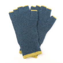 Load image into Gallery viewer, Men&#39;s Teal Rib Knit Fingerless Gloves
