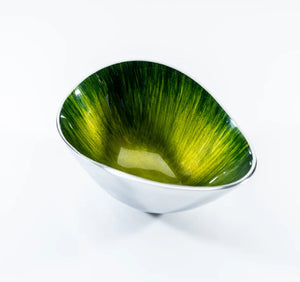 Brushed Green Oval Bowl Small