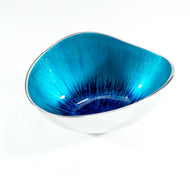Brushed Aqua Oval Bowl Large