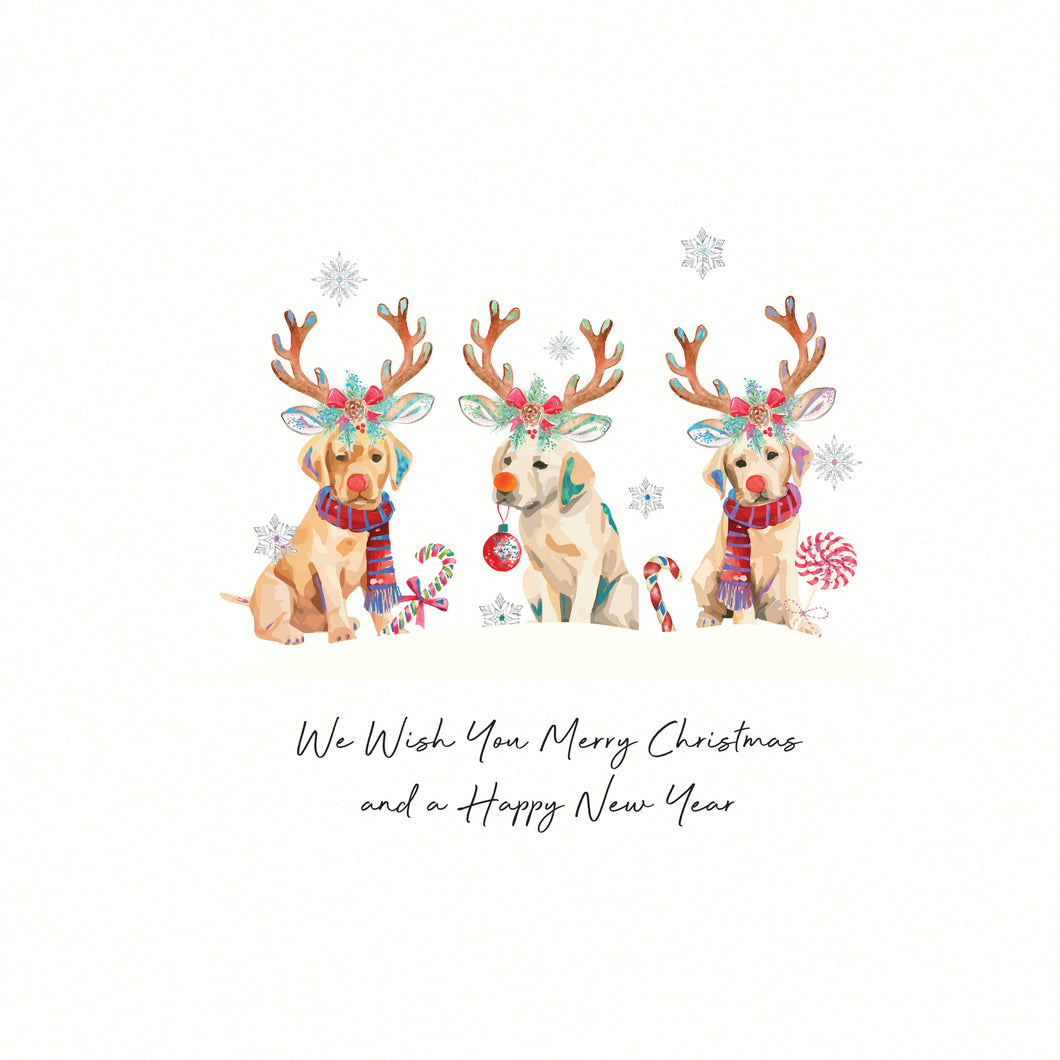 Luxury Christmas Cards Box of 6 - Xmas Puppies