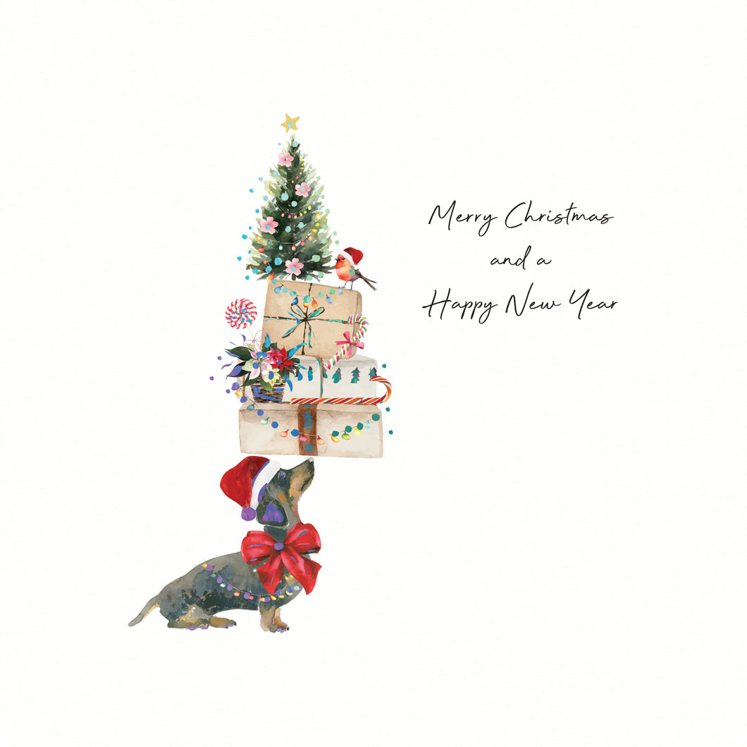 Luxury Christmas Cards Box of 6 - Xmas Sausage Dog