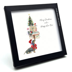Luxury Christmas Cards Box of 6 - Xmas Sausage Dog
