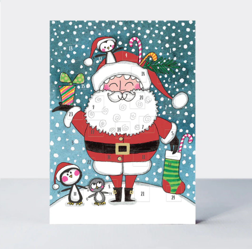 Advent Calendar Card - Santa & Penguin