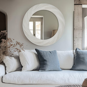 Barley Twist Mirror Off White