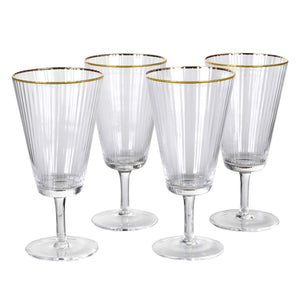 Gold Rim Red Wine Glass