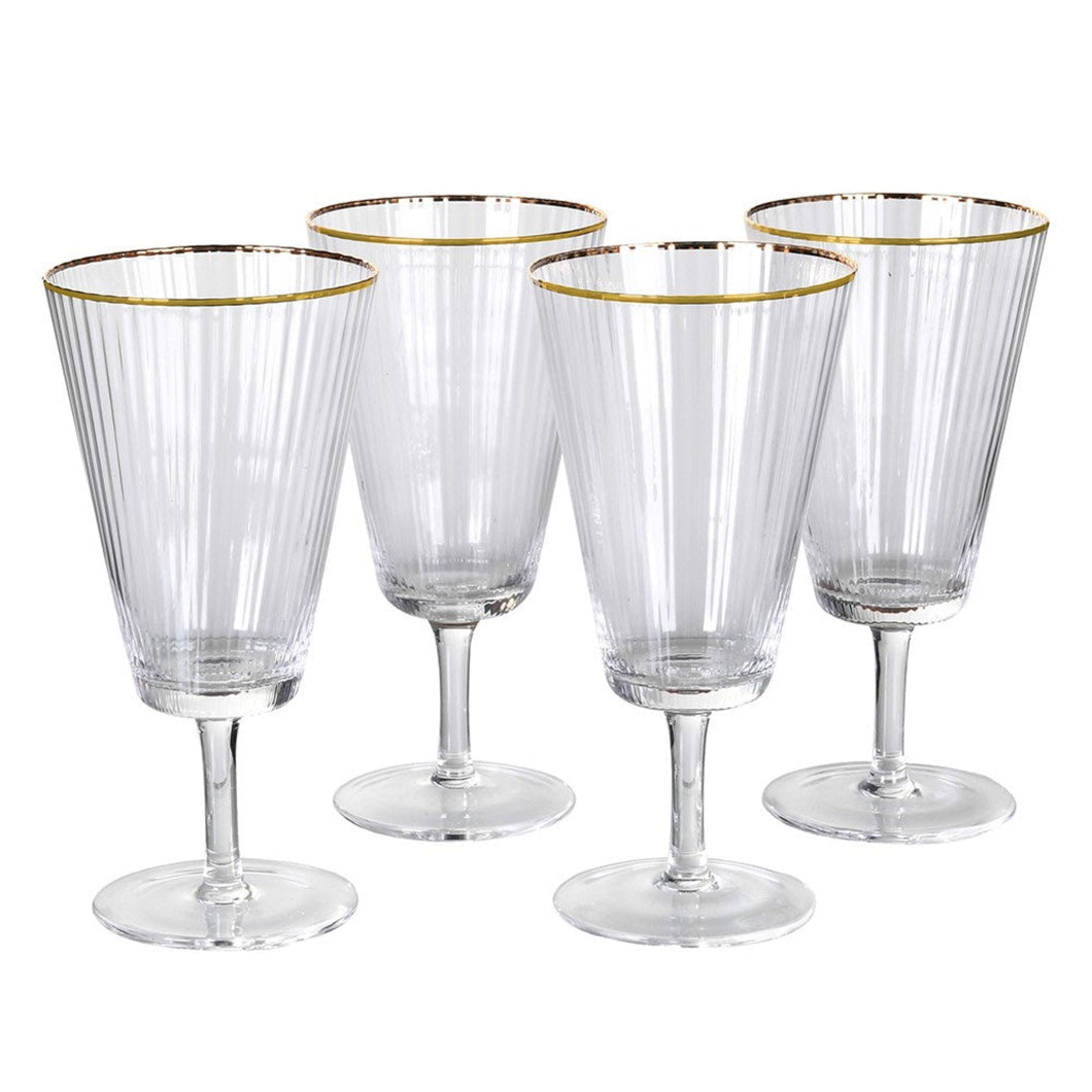 Gold Rim Red Wine Glass