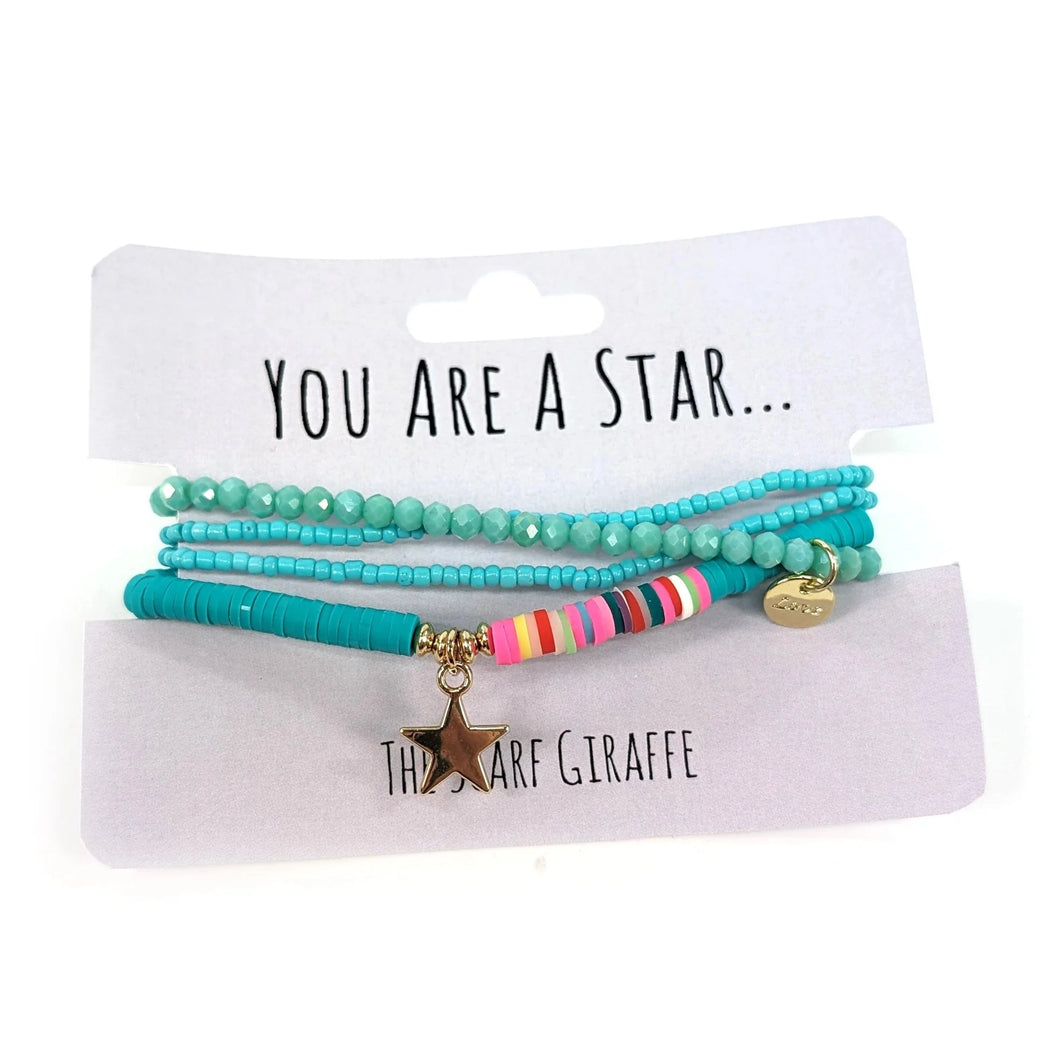 You're A Star Bracelet Set - Turquoise