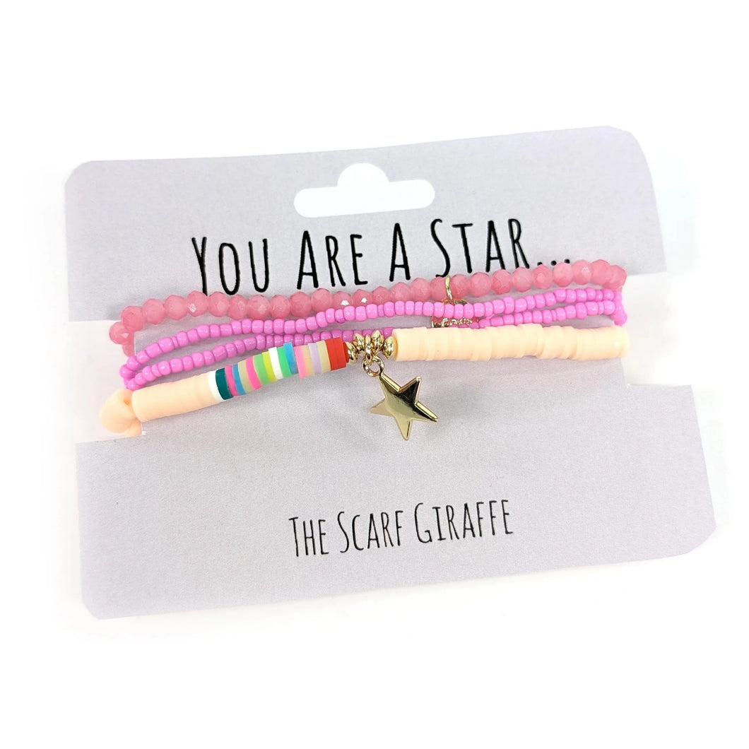 You're a Star Bracelet Set - Pink