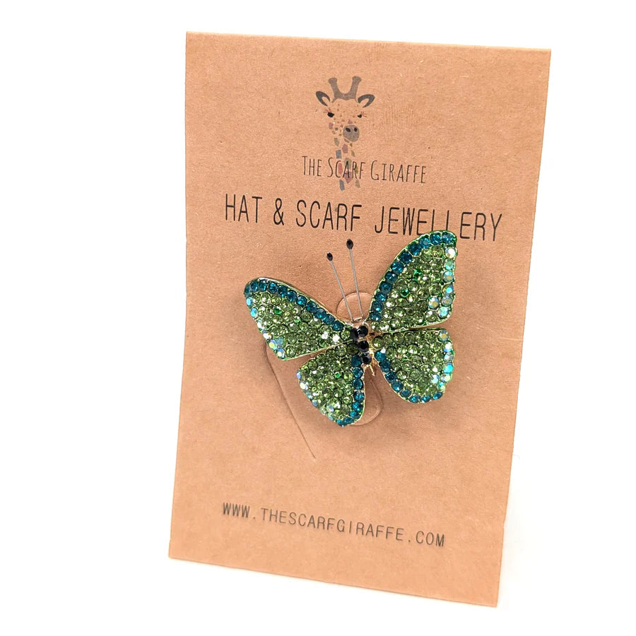 Glorious Green Butterfly Brooch