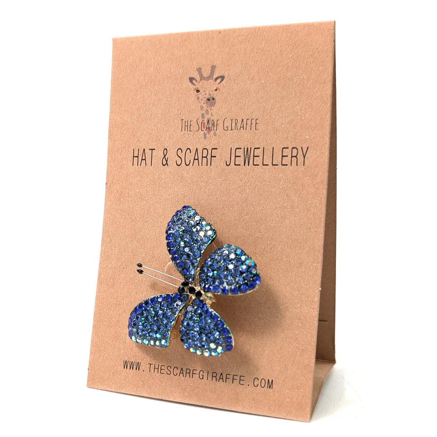 Brilliant Blue Butterfly Brooch