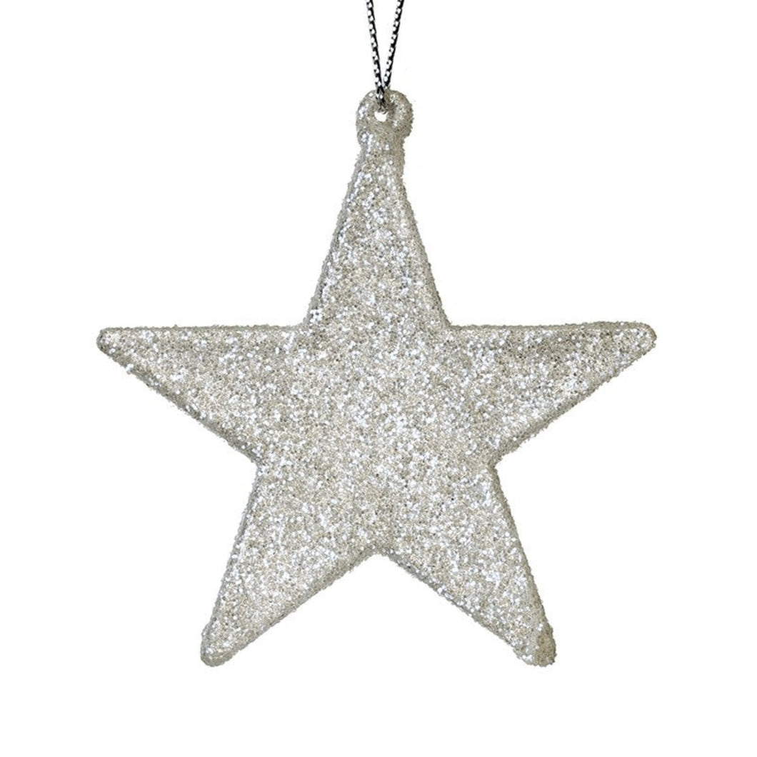 Hanging Glitter Glass Star