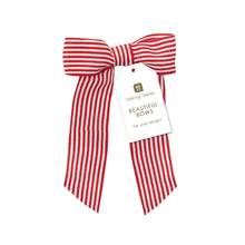 Load image into Gallery viewer, Candy Christmas Red &amp; White Stripe Velvet Bow
