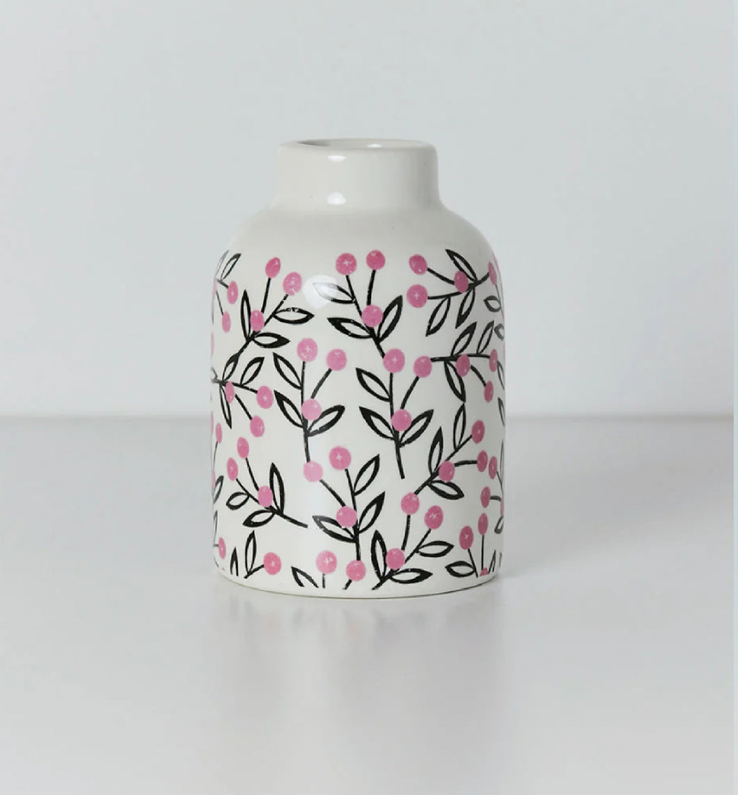 Pink Berries Bud Vase