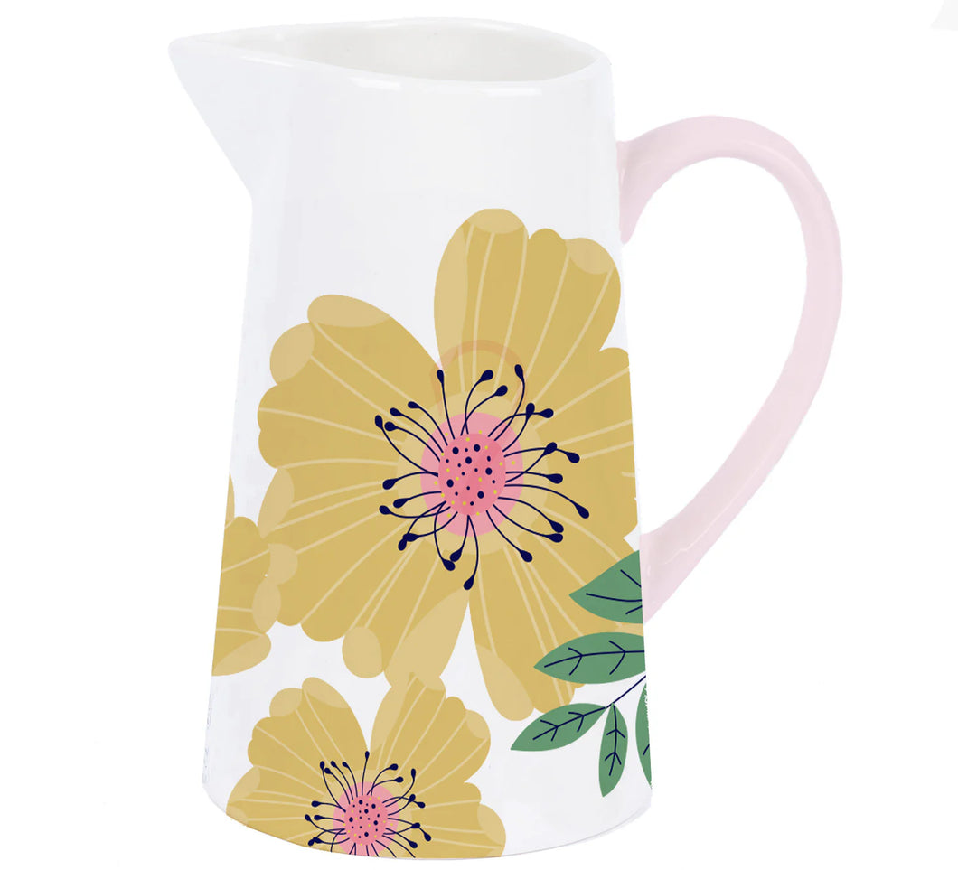Yellow Rose Ceramic Jug