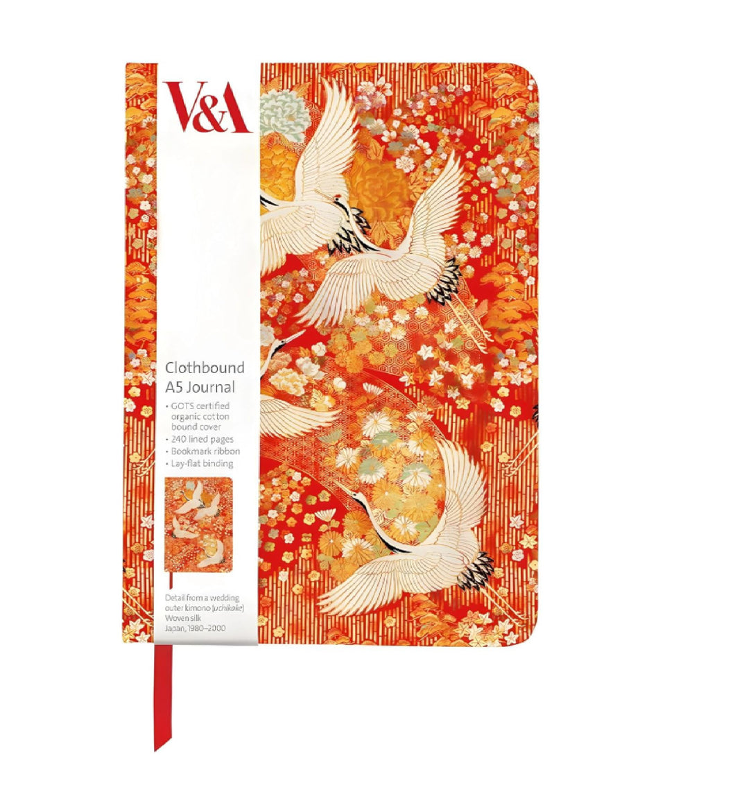 Kimono Cranes Cloth A5 Journals