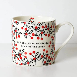 It's The Most Wonderful Time Red Berries Mug