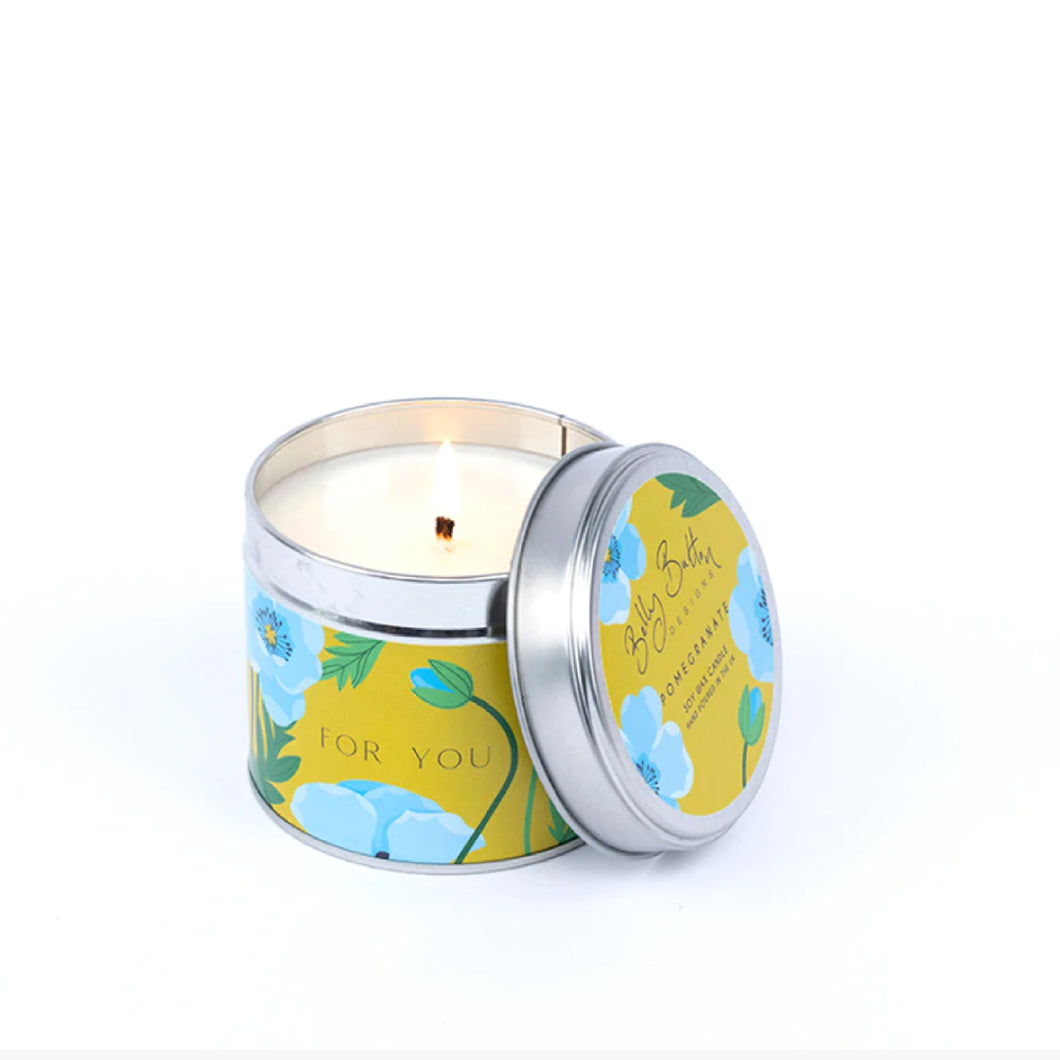 Blue Poppy -For You- Tin Candle