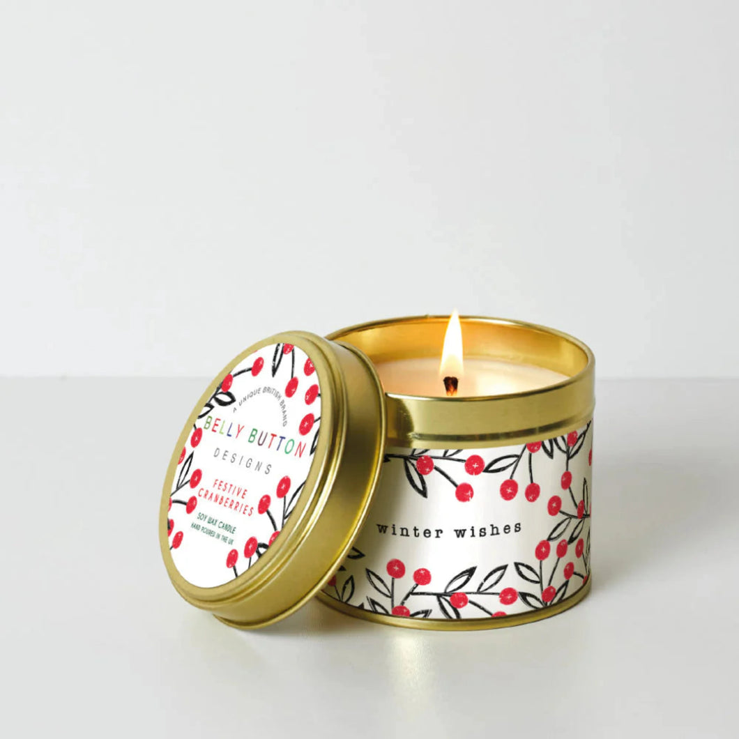 Winter Wishes- Berries Tin Candle