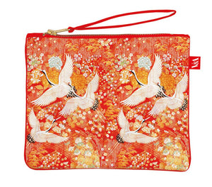 Kimono Cranes Pouch Bag