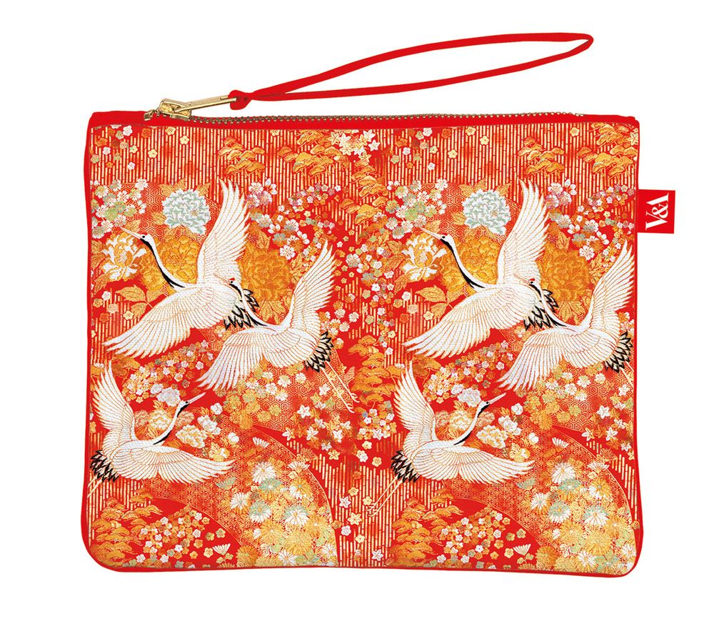 Kimono Cranes Pouch Bag