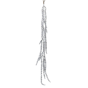 Silver Glitter Leaves Lrg Garland