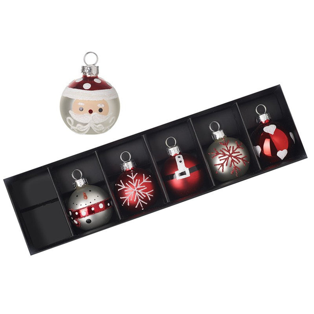 Red & White Bauble Set