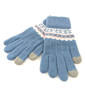 Blue Nordic Style Gloves