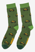 Load image into Gallery viewer, Men&#39;s Bicycle Print Green Socks
