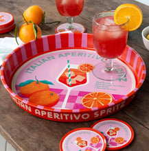 Load image into Gallery viewer, Round Metal Serving Tray - Aperitivo Spritz
