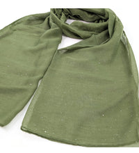 Load image into Gallery viewer, Khaki Green Sparkle Scarf
