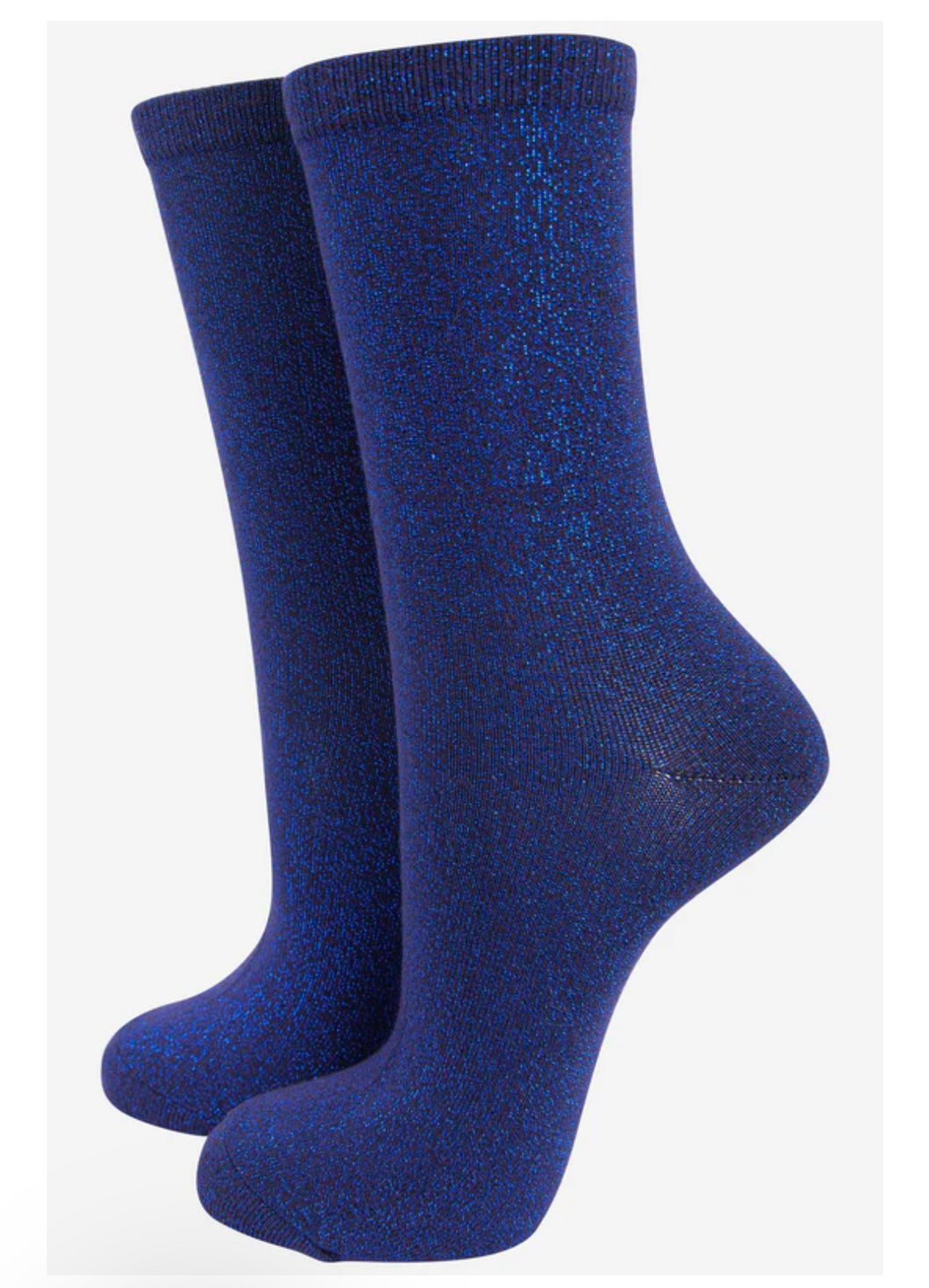 Womens Glitter Socks Midnight Blue