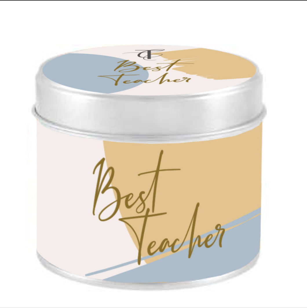 Sentiments Best Teacher Tin Candle