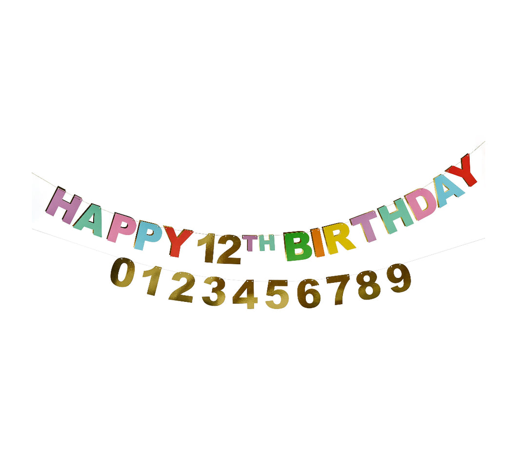 Bright Happy Birthday Banner 3m