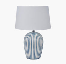 Load image into Gallery viewer, Cannes Blue and White Stripe Ceramic Table Lamp
