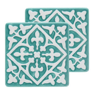 Ceramic Coasters Set of Two Turquoise