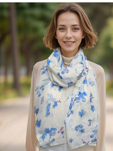 White Forget Me Not Scarf