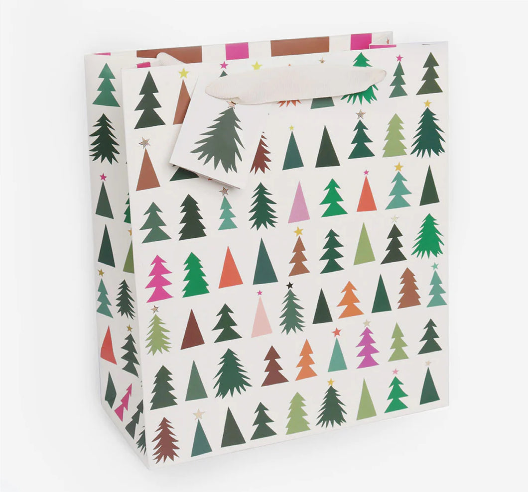 Colourful Trees Large Christmas Gift Bag