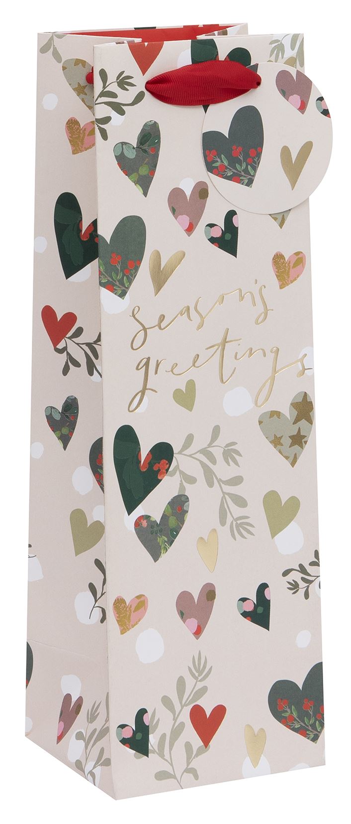 Hearts Bottle Gift Bag