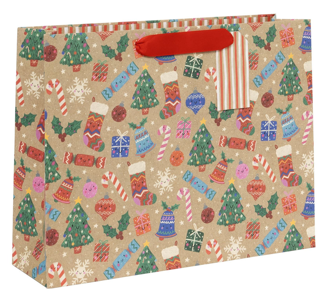 Kraft Whimsical Gift Bag - Large