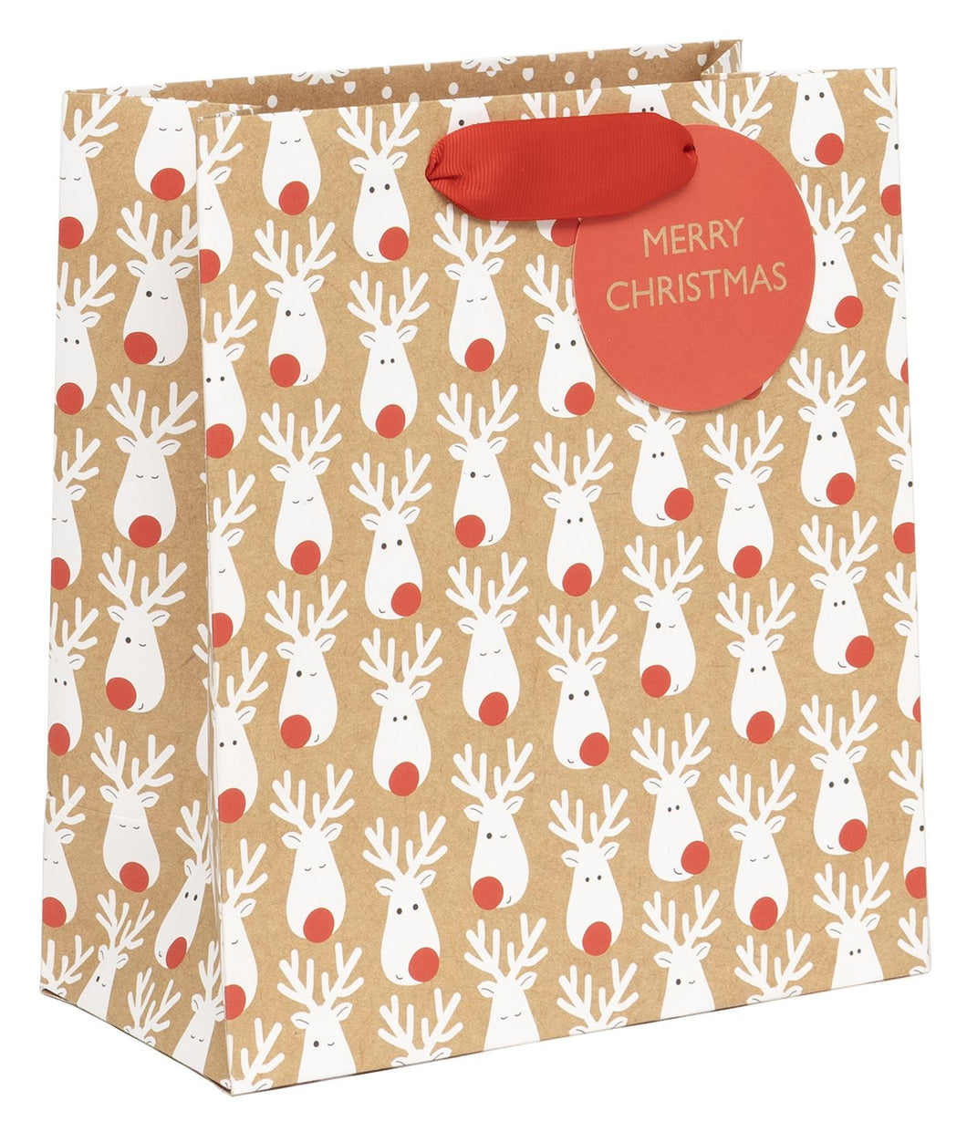 Reindeer Kraft Gift Bag - Medium