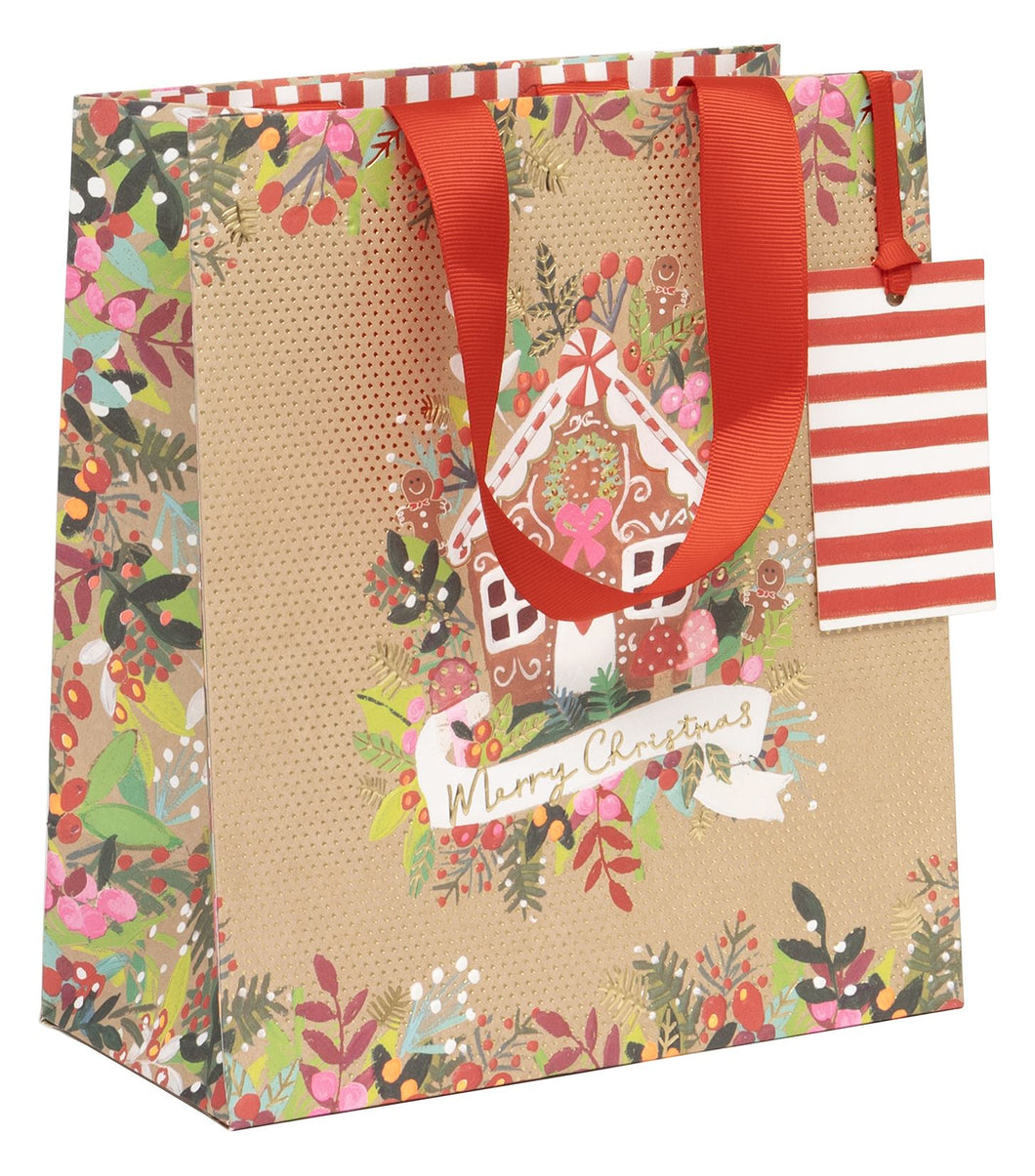 Gingerbread Kraft Gift Bag - Medium